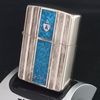 Bật Lửa Zippo Armor Mạ Bạc Vân Sọc Men Xanh Vân Đá Rất Hiếm Năm 2004 ZQHU74