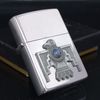 Bật Lửa Zippo Đồng Khối Mạ Chrome Emblem Đính Đá Chính Hãng Đời VII La Mã Năm 1991 ZL464