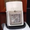 Bật Lửa Zippo Đồng Khối Mạ Bạc Đồng Hồ Time Light Chính Hãng Năm 2003 ZL462