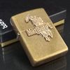 Bật Lửa Zippo Đồng Khối Antique Brass Emblem Lasso Marlboro Chính Hãng Bản Xuất Châu Âu Hiếm Gặp Đời XIV La Mã Năm 1998 ZQH103