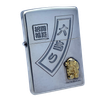 Bật Lửa Zippo Đồng Khối Mạ Bạc Emblem Vàng Thần Tài May Mắn Chính Hãng Năm 2004 ZL483
