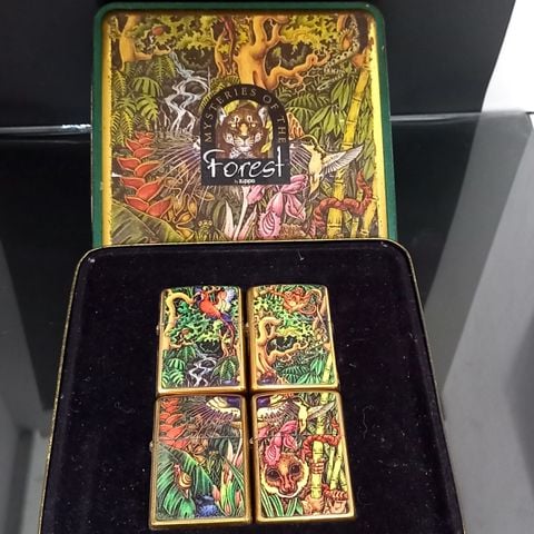 Set 4 Bật Lửa Zippo Forest Rừng Xanh Đời XI La Mã Năm 1995 ZS79