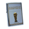 Bật Lửa Zippo Wold Cup Bản Limited Mạ Bạc Đắp Nổi Vàng 2 Mặt Năm 2005 ZL477