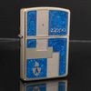 Bật Lửa Zippo Armor Mạ Bạc Men Xanh Vân Đá Rất Hiếm Năm 2005 ZQHU82