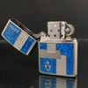 Bật Lửa Zippo Armor Mạ Bạc Men Xanh Vân Đá Rất Hiếm Năm 2005 ZQHU82