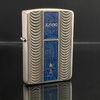 Bật Lửa Zippo Armor Mạ Bạc Vân Sóng Men Xanh Vân Đá Rất Hiếm Năm 2004 ZQHU85