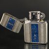 Bật Lửa Zippo Armor Mạ Bạc Vân Sóng Men Xanh Vân Đá Rất Hiếm Năm 2004 ZQHU85