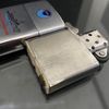 Bật Lửa Zippo Cổ Đồng Khối Mạ Chrome Phay Xước Ăn Mòn Phủ Sơn Tầu Chiến Chính Hãng Đời 5 Vạch Sắc Năm 1977 ZCU73