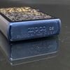 Bật Lửa Zippo Đồng Khối Phủ Saphia Xanh Blue Hoa Văn Dát Vàng Chính Hãng Năm 2002 ZL472