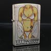 Bật Lửa Zippo Đồng Khối Mạ Bạc Phủ Sơn Chủ Đề Tattoo Chính Hãng Năm 2002 ZL473