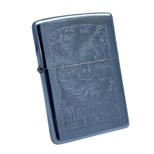 Bật Lửa Zippo Đồng Khối Mạ Chrome Venetian Marlboro Chính Hãng Bản Xuất Châu Âu Hiếm Gặp Đời XVI La Mã Năm 2000 ZL467