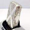 Bật Lửa Zippo Bạc Đúc Nguyên Khối Sterling Sủi Tay Hoa Văn Năm 1994 Used ZBU108