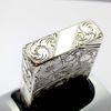 Bật Lửa Zippo Bạc Đúc Nguyên Khối Sterling Sủi Tay Hoa Văn Năm 1995 Used ZBU110