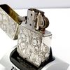 Bật Lửa Zippo Bạc Đúc Nguyên Khối Sterling Sủi Tay Hoa Văn Năm 1995 Used ZBU110