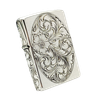 Bật Lửa Zippo Bạc Đúc Nguyên Khối Sterling Sủi Tay Hoa Văn Năm 2001 Used ZBU111