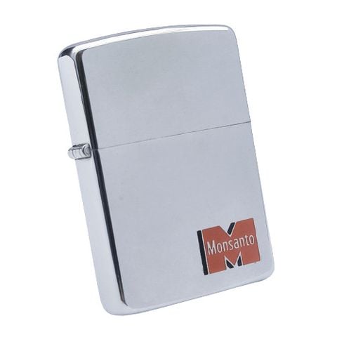 Bật Lửa Zippo Cổ Đồng Khối Mạ Chrome Phay Xước Emblem Phủ Sơn, Đời 8 Vạch Thẳng Năm 1966 ZC168