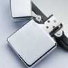 Bật Lửa Zippo Cổ Đồng Khối Mạ Chrome Phay Xước Trơn 2 Mặt, Đời 8 Vạch Thẳng Năm 1966 ZC177