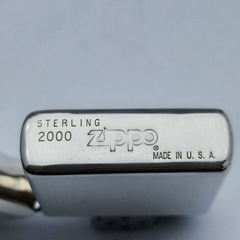 Bật Lửa Zippo Bạc Đúc Nguyên Khối Sterling , Giá Trị Sưu Tầm Cao, Sản Xuất Năm 2000 ZB66