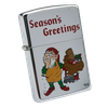 Bật Lửa Zippo Đồng Khối Mạ Chrome Bóng Chủ Đề Noel Chính Hãng Đời X La Mã Năm 1994 ZL489