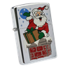 Bật Lửa Zippo Đồng Khối Mạ Chrome Bóng Chủ Đề Noel Chính Hãng Đời XI La Mã Năm 1995 ZL491