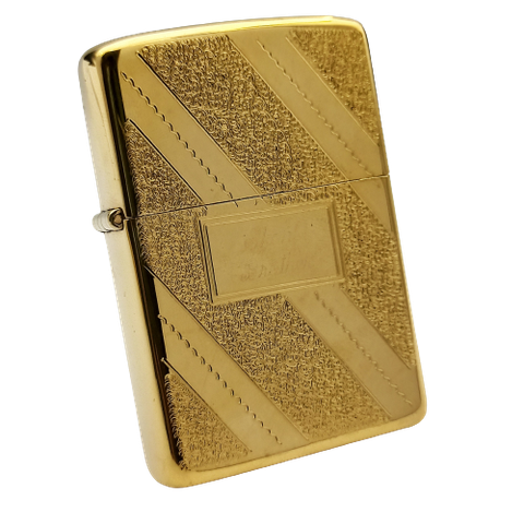 Bật Lửa Zippo Mạ Vàng Gold Plated Đời 2 Vạch Sắc Năm 1980 Rất Hiếm ZQH108