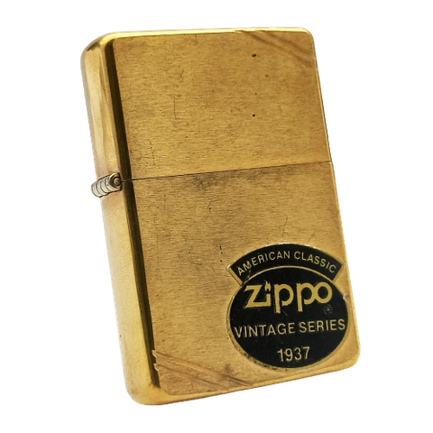 Bật Lửa Zippo Đồng Khối Vintage Chặt Góc Trơn Phay Xước 2 Mặt Năm 1987 Đời III La Mã ZQH110