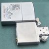 Bật Lửa Zippo Cổ Đồng Khối Mạ Chrome Phay Xước Khắc Ắn Mòn Phủ Sơn Tầu Chiến Nguyên Zin Chính Hãng, Đời 5 Vạch Sắc Năm 1977 ZC180