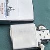 Bật Lửa Zippo Cổ Đồng Khối Mạ Chrome Phay Xước Khắc Ắn Mòn Phủ Sơn Tầu Chiến 2 Mặt Nguyên Zin Chính Hãng, Đời 8 Vạch Thẳng Năm 1966 ZC187