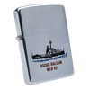 Bật Lửa Zippo Cổ Đồng Khối Mạ Chrome Phay Xước Khắc Ắn Mòn Phủ Sơn Tầu Chiến 2 Mặt Nguyên Zin Chính Hãng, Đời 8 Vạch Thẳng Năm 1966 ZC187