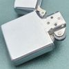 Bật Lửa Zippo Cổ Đồng Khối Mạ Chrome Phay Xước Trơn 2 Mặt Nguyên Zin Chính Hãng, Đời 7 Vạch Sắc Năm 1975 ZC190