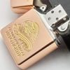 Bật Lửa Zippo Đồng Khối Mạ Vàng Hồng Demi Vàng Đại Bàng Biểu Tượng Quân Sự Hoa Kỳ  đời IX La Mã năm 1993 ZL496