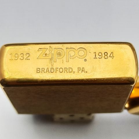 Bật Lửa Zippo Chu Niên 1932 - 1984 Slolid Brass Trơn 2 Mặt Cực Hiếm năm 1984 ZQH121