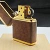 Bật Lửa Zippo Gold Plated Mạ Vàng Ốp Gốc Óc Chó Cực Hiếm Đẹp, Đời IX La Mã Năm 1993 ZQH117