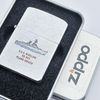 Bật Lửa Zippo Cổ Đồng Khối Mạ Chrome Phay Xước Khắc Ắn Mòn Chủ Đề Tầu Chiến Nguyên Zin Chính Hãng Cực Hiếm, Đời 8 Chấm Năm 1958 ZC192
