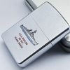 Bật Lửa Zippo Cổ Đồng Khối Mạ Chrome Phay Xước Khắc Ắn Mòn Chủ Đề Tầu Chiến Nguyên Zin Chính Hãng Cực Hiếm, Đời 8 Chấm Năm 1958 ZC192