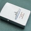 Bật Lửa Zippo Cổ Đồng Khối Mạ Chrome Phay Xước Khắc Ắn Mòn Chủ Đề Tầu Chiến Nguyên Zin Chính Hãng Cực Hiếm, Đời 8 Chấm Năm 1958 ZC192