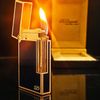 Bật Lửa Dupont Bọc Vàng Hồng Men Xanh Navy Cực Hiếm Đẹp 2 Lỗ Phom Cao Ligne2 DP117