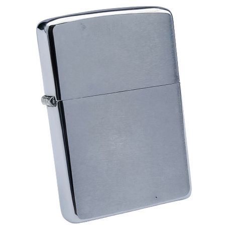 Bật Lửa Zippo Cổ Đồng Khối Mạ Chrome Phay Xước Trơn 2 Mặt Cực Hiếm, Đời 8 Chấm Pat Lệch Năm 1957 ZC193
