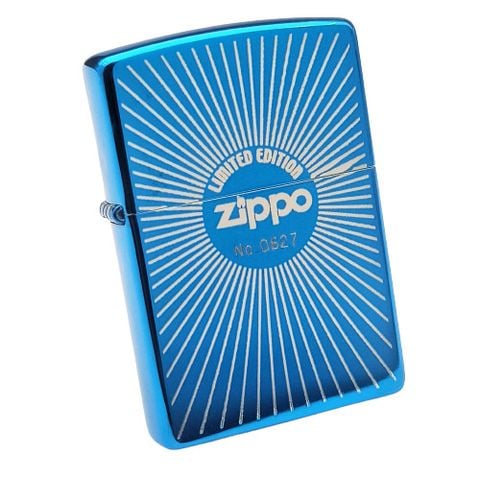 Bật Lửa Zippo Mạ Sa Phia Xanh Cả Vỏ Lẫn Ruột Bản Limited Cực Kỳ Hiếm, Đời XV La Mã Năm 1999 ZQH114