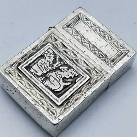 BẬT LỬA CỔ BẠC QUATEMALA NGUYÊN KHỐI STERLING CỔ, HỌA TIẾT LÀM THỦ CÔNG, ĐỜI ĐẦU CHƯA TRIỆN DẤU CỰC HIẾM GẶP SX THẬP NIÊN 1940S BK30