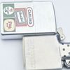 Bật Lửa Zippo Cổ Đồng Khối Mạ Chrome Phay Xước Khắc Ăn Mòn Phủ Sơn Năm 1957 Đời 8 Chấm Pat Lệch ZC197