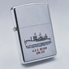 Bật Lửa Zippo Cổ Đồng Khối Mạ Chrome Bóng HP Khắc Ắn Mòn Chủ Đề Tầu Chiến Nguyên Zin Chính Hãng Cực Hiếm, Đời 8 Vạch Thẳng Năm 1966 ZC199