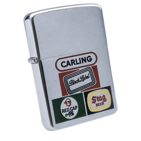 Bật Lửa Zippo Cổ Đồng Khối Mạ Chrome Phay Xước Khắc Ăn Mòn Phủ Sơn Năm 1957 Đời 8 Chấm Pat Lệch ZC197