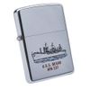 Bật Lửa Zippo Cổ Đồng Khối Mạ Chrome Bóng HP Khắc Ắn Mòn Chủ Đề Tầu Chiến Nguyên Zin Chính Hãng Cực Hiếm, Đời 8 Vạch Thẳng Năm 1966 ZC199