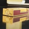 Bật Lửa Dunhill Bọc Vàng Men Đỏ Đẹp Hiếm DH112