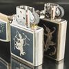Cặp Đôi Bật Lửa Bạc Khối Họa Tiết 2 Mặt Cực Hiếm Sử Dụng Ruột Zippo ZBU123