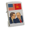 Bật Lửa Zippo Đời VI La Mã Năm 1990 Chủ Đề Nhân Vật Chính Trị Hội Nghị Mỹ - Trung ZL497