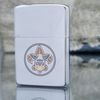 Bật Lửa Zippo Cổ Đồng Khối Mạ Chrome Phay Xước Khắc Ắn Mòn Phủ Sơn Chủ Đề Nguyên Zin Chính Hãng Cực Hiếm, Đời 4 Vạch Sắc Năm 1978 ZC205