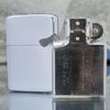 Bật Lửa Zippo Cổ Đồng Khối Mạ Chrome Phay Xước Trơn Hai Mặt Nguyên Zin Chính Hãng Cực Hiếm, Đời 7 Vạch Sắc Năm 1975 ZC207