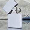 Bật Lửa Zippo Cổ Đồng Khối Mạ Chrome Phay Xước Trơn Hai Mặt Nguyên Zin Chính Hãng Cực Hiếm, Đời 7 Vạch Sắc Năm 1975 ZC207